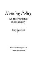 Cover of: Housing policy: an international bibliography