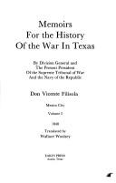 Cover of: Memoirs for the history of the war in Texas