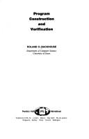 Cover of: Program construction and verification by Roland C. Backhouse