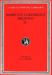Cover of: Marcus Cornelius Fronto: Correspondence, II (Loeb Classical Library No. 113)