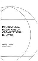 Cover of: International dimensions of organizational behavior by Nancy J. Adler