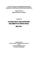 Cover of: Factorization of linear operators and geometry of Banach spaces