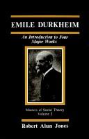 Cover of: Emile Durkheim by Robert Alun Jones