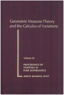 Cover of: Geometric measure theory and the calculus of variations