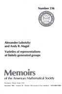 Cover of: Varieties of representations of finitely generated groups