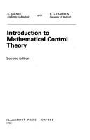 Cover of: Introduction to mathematical control theory | S. Barnett
