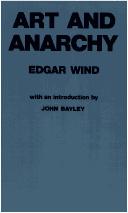 Art and Anarchy by Edgar Wind