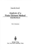 Cover of: Analysis of a finite element method--PDE/PROTRAN