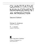 Cover of: Quantitative management by Michael Q. Anderson