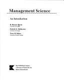 Cover of: Management science: an introduction