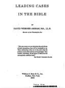 Cover of Leading cases in the Bible by David Werner Amram