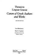 Cover of: Thesaurus Linguae Graecae canon of Greek authors and works