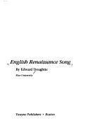 Cover of: English Renaissance song
