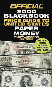 Cover of: The Official 2000 Blackbook Price Guide to United States Paper Money (32nd ed) by Marc Hudgeons
