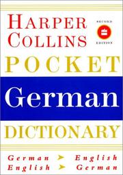 Cover of: HarperCollins Pocket German Dictionary, 2nd Edition (Harpercollins Pocket Dictionaries)