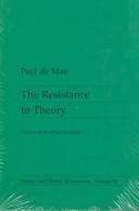 The resistance to theory by Paul De Man