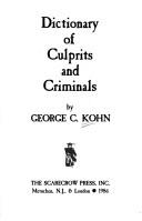 Cover of: Dictionary of culprits and criminals