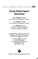 Cover of: Strong metal-support interactions | 