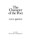 Cover of: The character of the poet