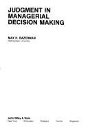 Cover of: Judgement in managerial decision making
