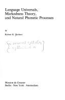 Cover of: Language universals, markedness theory, and natural phonetic processes