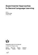 Cover of: Experimental approaches to second language learning