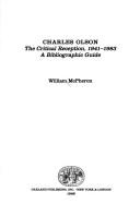 Cover of: Charles Olson, the critical reception, 1941-1983: a bibliographic guide