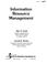 Cover of: Information resource management