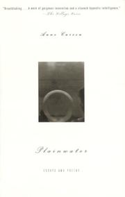 Cover of: Plainwater  by Anne Carson