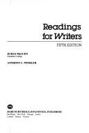 Cover of: Readings for writers by Jo Ray McCuen, Anthony C. Winkler