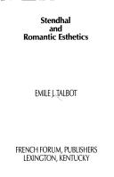 Cover of: Stendhal and romantic esthetics