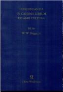 Cover of: Concordantia in Catonis librum De agri cultura