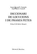 Cover of: Diccionari de locucions i de frases fetes
