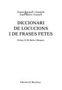 Cover of: Diccionari de locucions i de frases fetes by Joana Raspall i Juanola