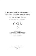 Cover of: CGR, catálogo general del romancero