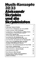 Cover of: Aleksandr Skrjabin und die Skrjabinisten.