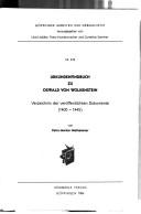 Cover of: Urkundenfindbuch zu Oswald von Wolkenstein: Verzeichnis der veröffentlichten Dokumente (1400-1445)