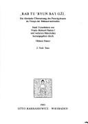Cover of: Rab tu 'byuṅ ba'i gži: die tibetische Übersetzung des Pravrajyāvastu im Vinaya der Mūlasarvāstivādins