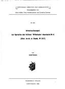 Untersuchungen zur Sprache der Kölner "Willehalm"-Handschrift K (Hist. Arch. d. Stadt, W 357) by Josef Domes