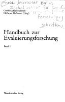 Cover of: Handbuch zur Evaluierungsforschung by Gerd-Michael Hellstern, Hellmut Wollmann, Hrsg.