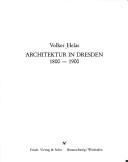Cover of: Architektur in Dresden, 1800-1900