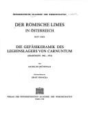 Cover of: Die Gefässkeramik des Legionslagers von Carnuntum, Grabungen 1968-1974 by Mathilde Grünewald