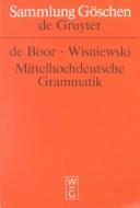 Cover of: Mittelhochdeutsche Grammatik by Helmut de Boor