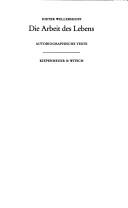 Cover of: Arbeit des Lebens: autobiographische Texte