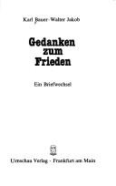 Cover of: Gedanken zum Frieden: ein Briefwechsel