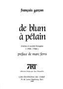 Cover of: De Blum à Pétain: cinéma et société française (1936-1944)