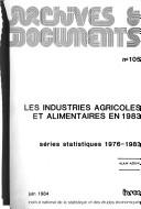 Cover of: Les industries agricoles et alimentaires en 1983.
