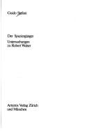 Cover of: Der Spaziergänger: Untersuchungen zu Robert Walser