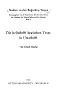 Cover of: Die keilschrift-luwischen Texte in Umschrift