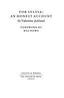 For Sylvia by Valentine Ackland